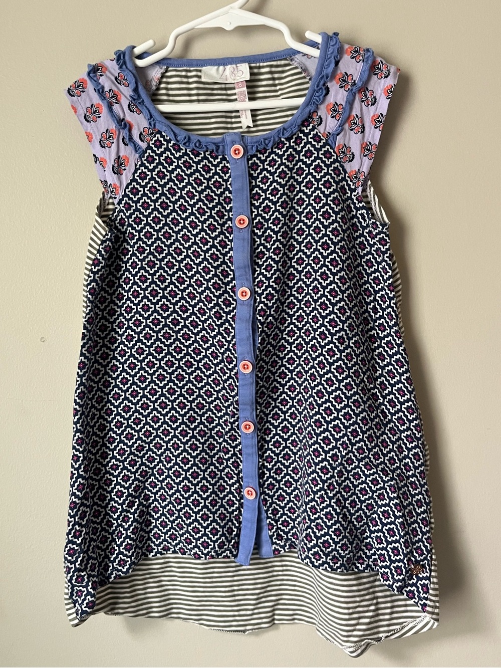 Matilda Jane navy, purple & pink patterned sleeveless top